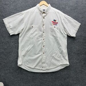 Swingster Raybestos NASCAR Button Shirt Mens Large White SS Casual Racing